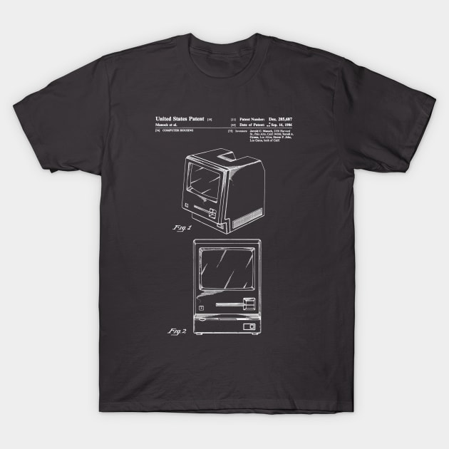 Original Apple Macintosh Computer Patent White T-Shirt by Luve